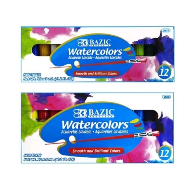 

Bazic watercolors 12 color / Cat air 12 warna