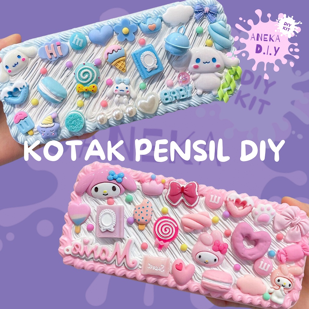 

KODE S5W5 Kit Kotak Pensil DIY DIY Deco Cream Kit DIY Pencilcase DIY Kotak Pensil Cream Glue Set Tempat Pensil Menghias DIY Kit Kotak Pensil Deco Cream Clay Pencil Box