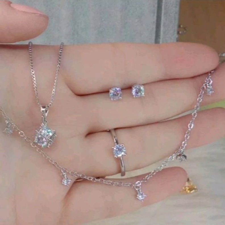 KODE Y1P8 set perhiasan matasatu silver titanium