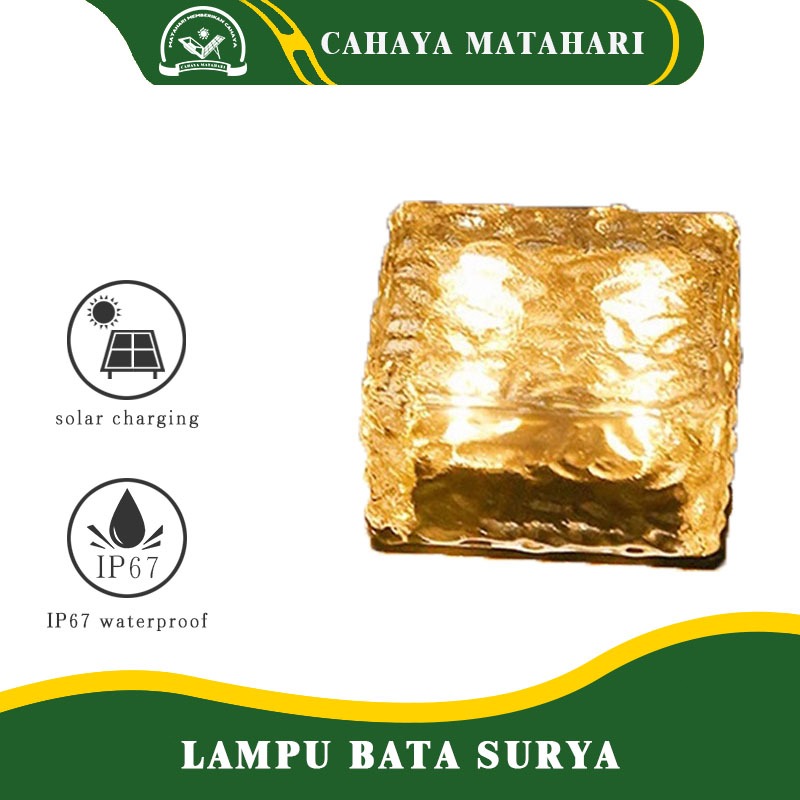 New Lampu Taman Led Tenaga Surya Lampu Batu Kristal Kubus Es Batu Surya Pengisian Otomatis Lampu Led