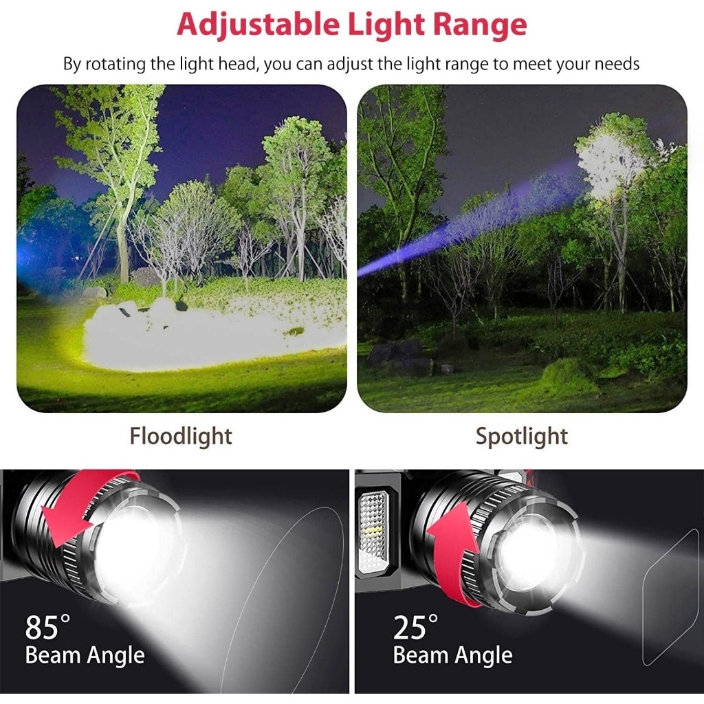 PROMO SENTER KEPALA LED T51 SUPER TERANG 5000 LUMEN USB CHARGING DENGAN SENSOR TANGAN/ LAMPU KEPALA