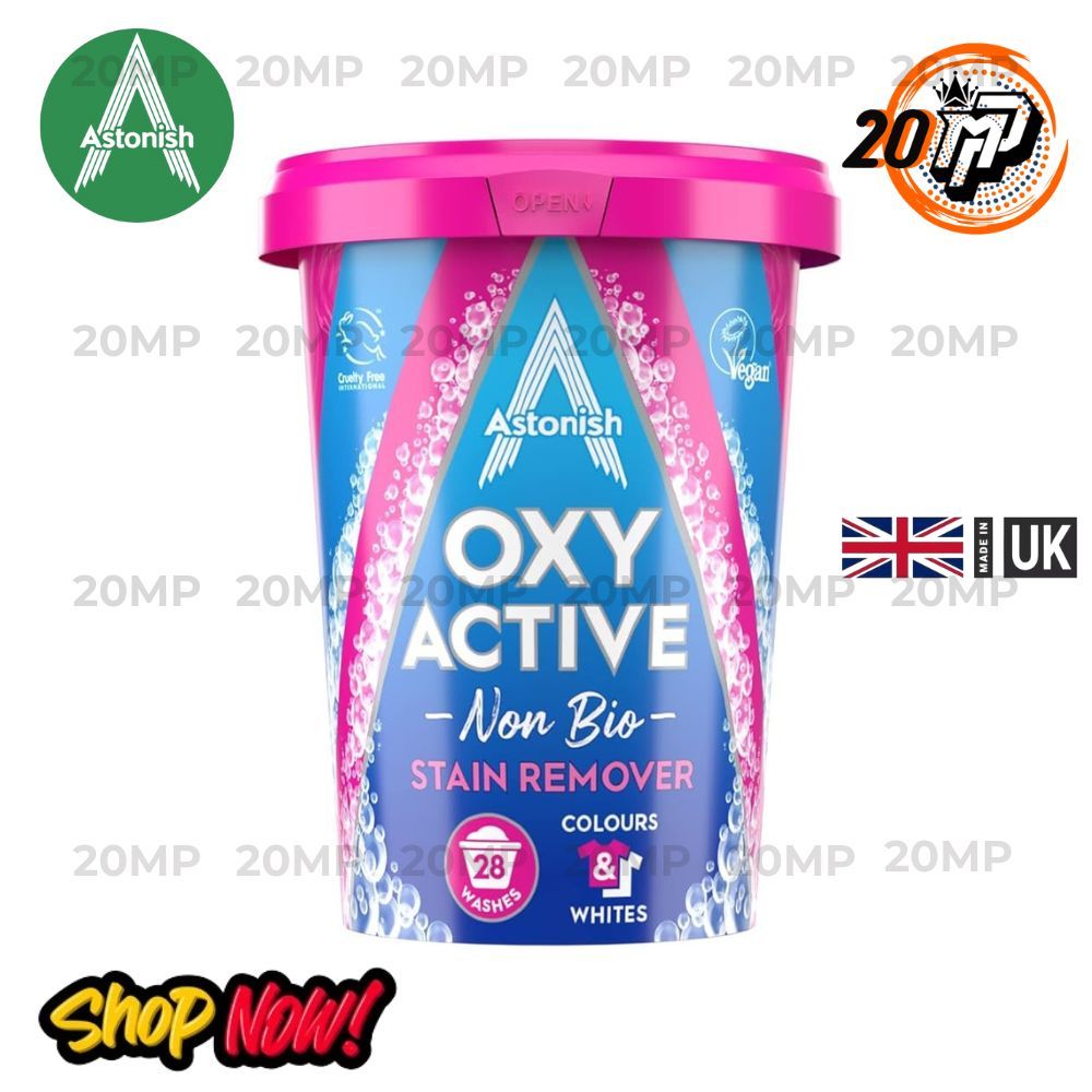 Astonish Oxy Active Non Bio Fabric Stain Remover Penghilang Noda UK