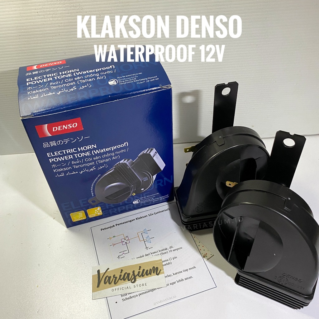 Klakson Keong DENSO Waterproof 100% Original | Klakson Denso Tahan Air 12Volt Mobil Motor Plug and P