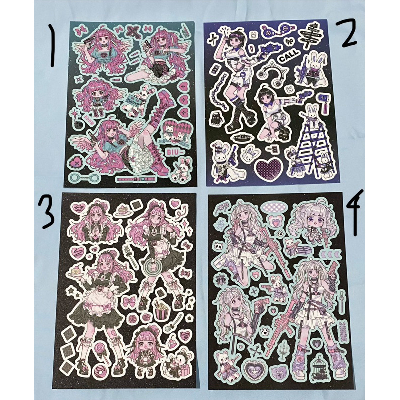 

[NEW] Sticker SET Kiss Cut Gothic Fancy Girl For Journaling