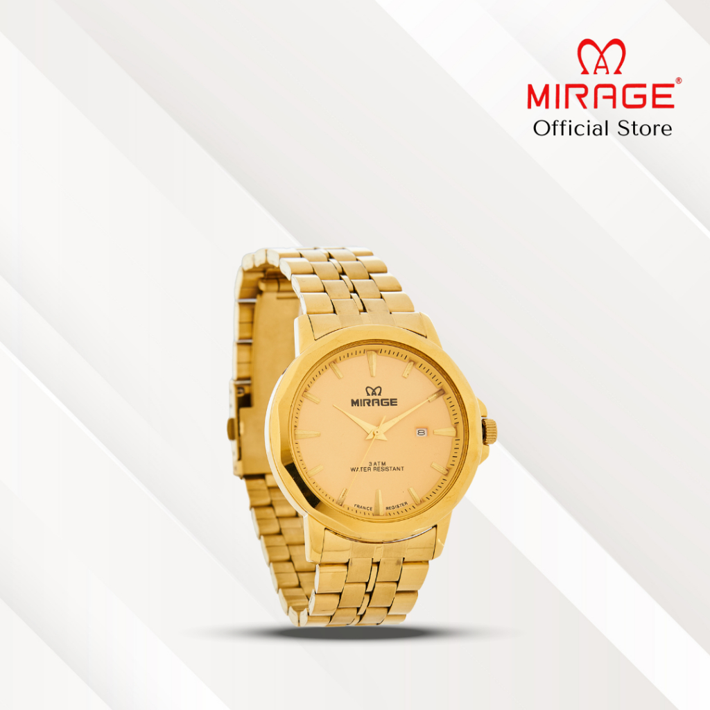 Mirage Jam Tangan Pria Analog 8783 M Gold Original Stainless