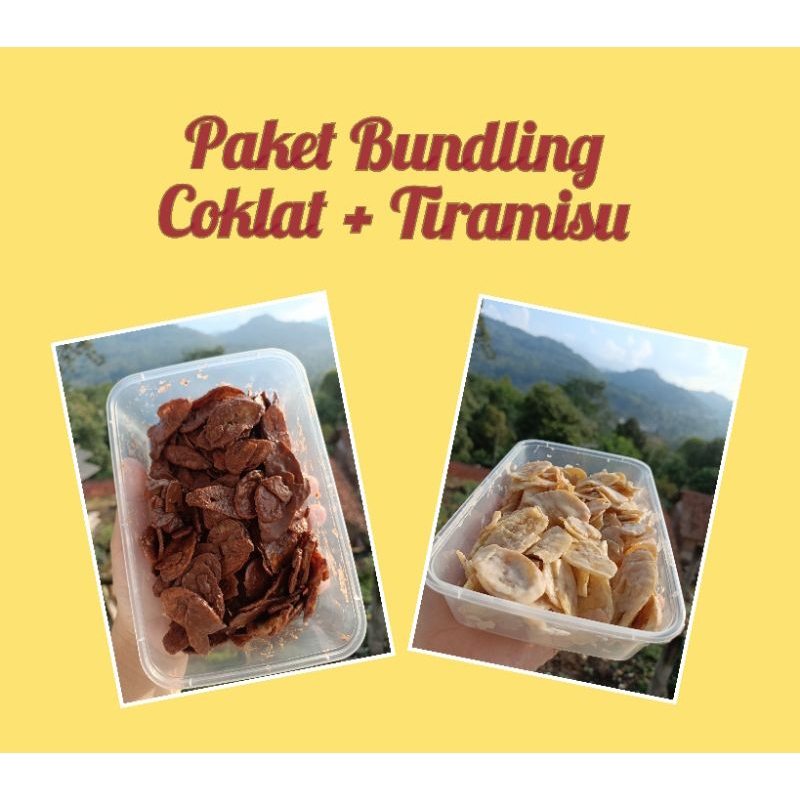

PAKET BUNDLING 2 BOX 300 GRAM | KERIPIK PISANG RASA COKLAT + TIRAMISU + MATCHA Makanan Food