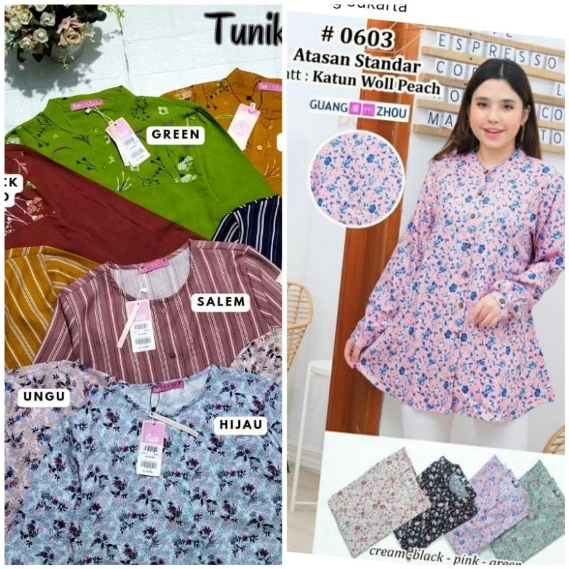 Tunik Crinkle Polos Kemeja Wanita Lengan Panjang