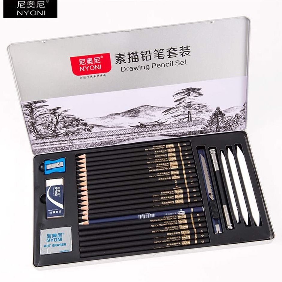 

KODE L7C8 NYONI Sketch Drawing Pencil Set 29 Pensil Lukis Sketsa Set Lengkap