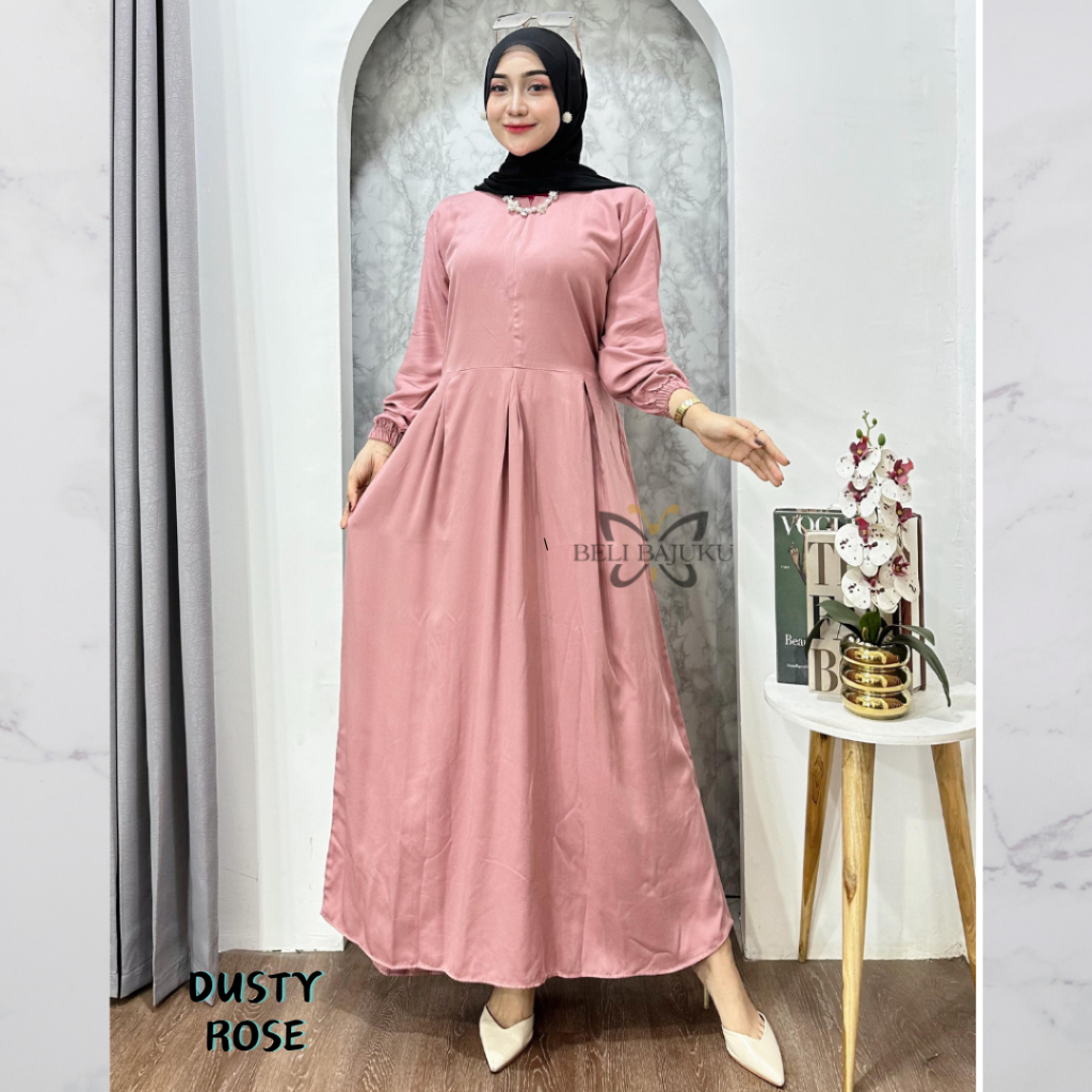 ZAHRA MUSLIM DRESS / GAMIS WANITA / RAYON TWILL PREMIUM / LD 115 PJ 135