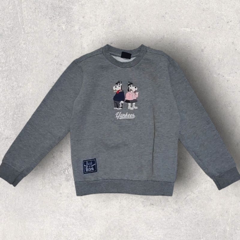 Sweater Crewneck Anak MLB Yankees Original Grey (Abu - Abu)