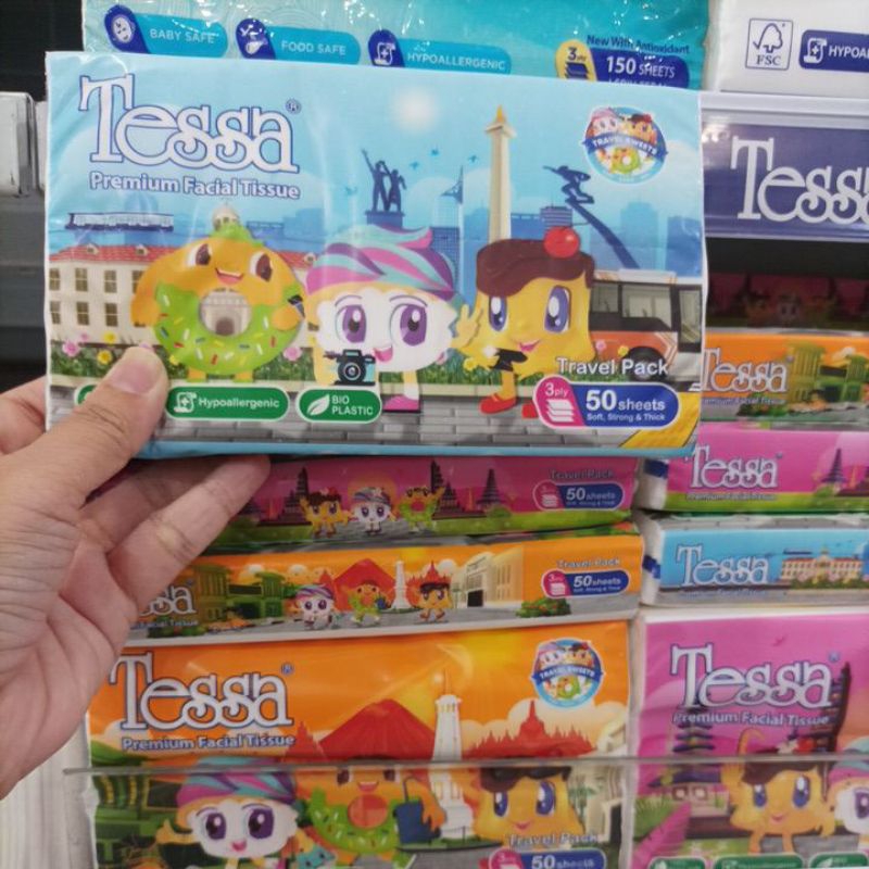 HR Tissue Tessa 50 sheet Tissue Murah Tissue Traveling