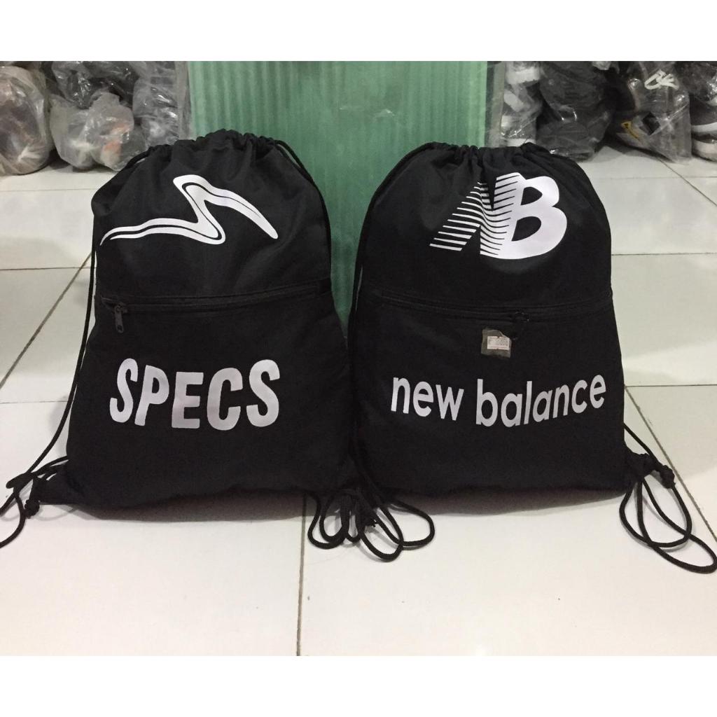 Tas serut sepatu bola & futsal Spec & NB hitam @rp 35rb