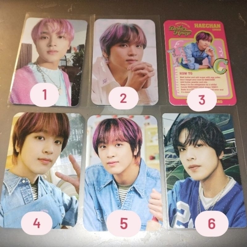 ready stock official photocard haechan nct 127 dream pc (2 baddies album, baker house, retro house m