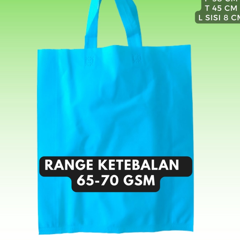 

KI3 1lusin 12pcs PaHe PAket HEmat Goodie Bag Handle uk 38x45x8 kain 7gsm Tas Spunbond