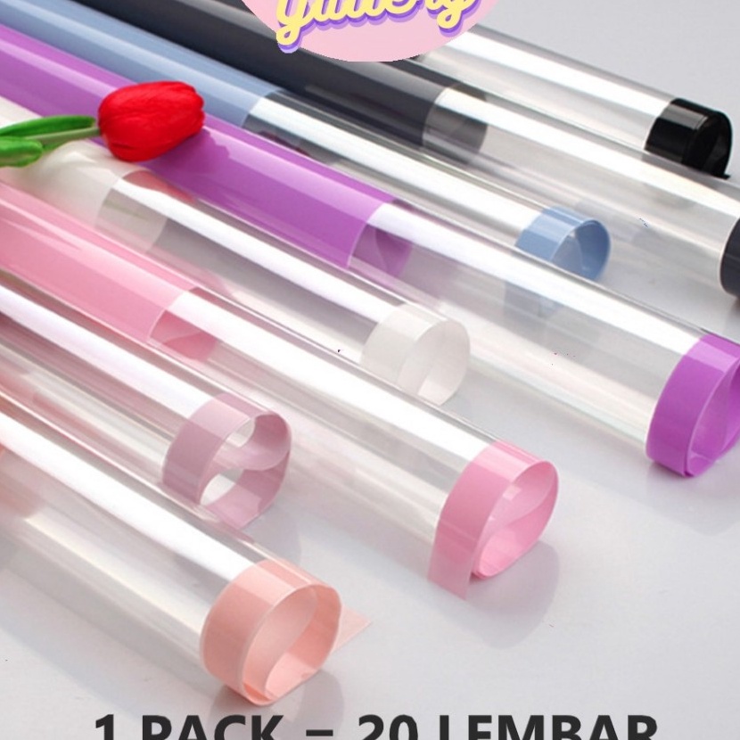

Pilihan 1 PACK ISI 2 LEMBAR Kertas Bunga Transparan List Warna Flower Wrapping OPP Color Kertas Florist Buket KB654