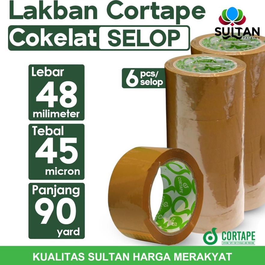 

KODE O8X4 Lakban Cortape Coklat 48 mm x 9 yard Setara Daimaru 1 Selop