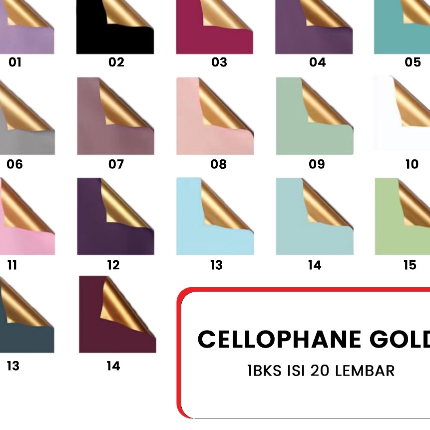 

Kilat 2 Lembar Kertas Buket Bunga Warna Emas Kertas Cellophane Emas Flower Wrapping Paper Gold Cellophane Gold