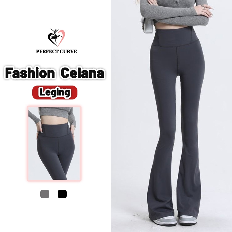 Legging Flare Legging Sport Celana Pilates Peregangan Olahraga Yoga Wanita C0012G4