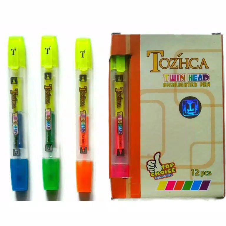 

1 lusinStabilo TozhcaSpidol Vanco Highlighter Stabilo 2 Mata 2 Warna Twin Head HL219 Warna Warni KODE G9G5