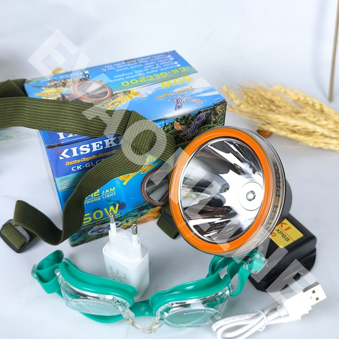 Senter Kepala Selam Cahaya Putih Kiseki CKGLC200 KISEKI CK-GLC200 50 Watt