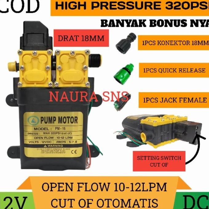 KP8 Pompa Dc 12v 32psi Dinamo Steam Motor Dobel Pompa