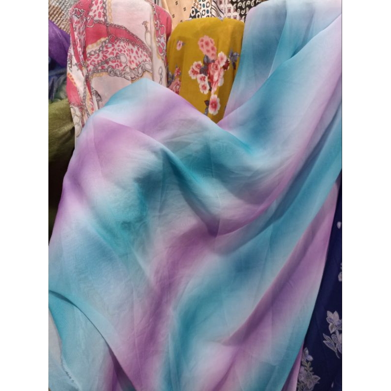 kain siffon ceruty / kain ceruty motif / kain kain bahan // ceruty motif gradasi // kain motif grada