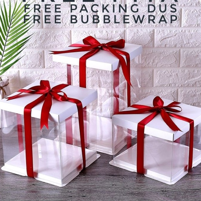 

Mega Cake Box Mika Dus Kue Kotak Kue Transparant 26x26 cm bisa untuk 25 cm