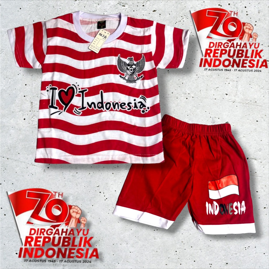 Baju 2-4Thn Dirgahayu Republik 6-8Th Set Baju Dan Celana Merdeka Kuromi Merput Wanset 17An Umur 7-11