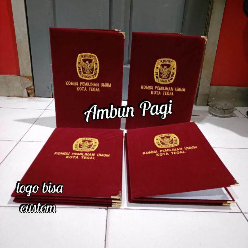 best seller map bludru upacara bendera custom logo KPU full bordir ukuran F4
