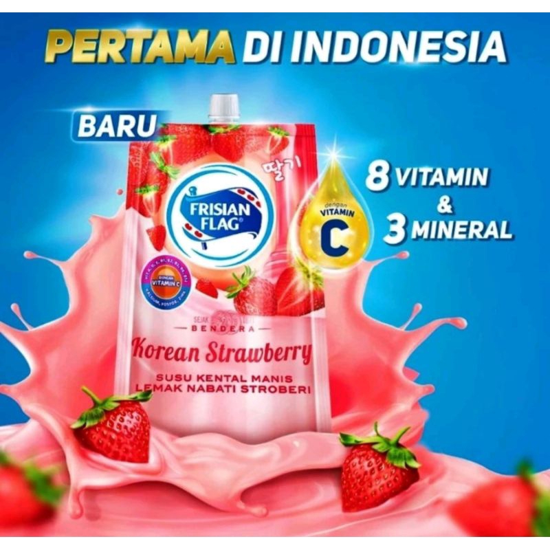 

Susu Bendera Frisian flag Korean Strawberry 260g