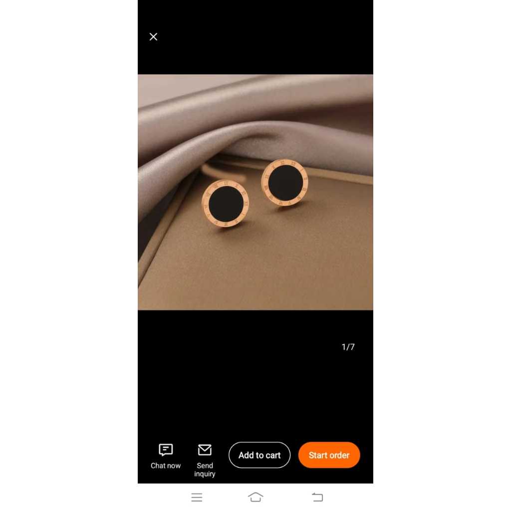 Anting Tindik/Tusuk Titanium Fashion Bulat Hitam