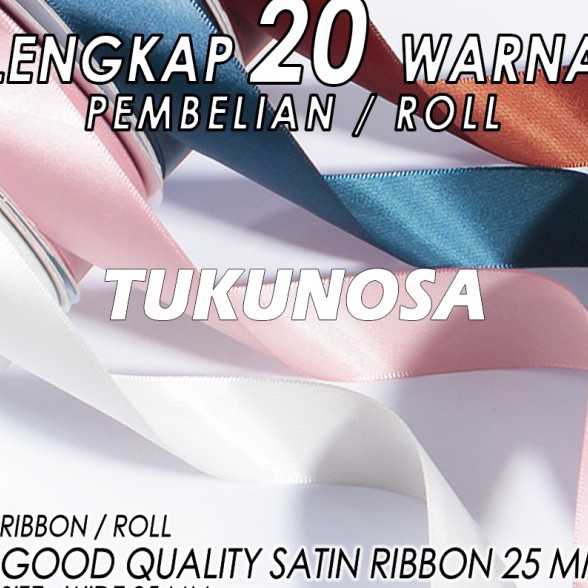 

Wah GOOD QUALITY SATIN RIBBON 25 MM ROLL PITA KADO PREMIUM 25 CM PITA SATIN 25 CM