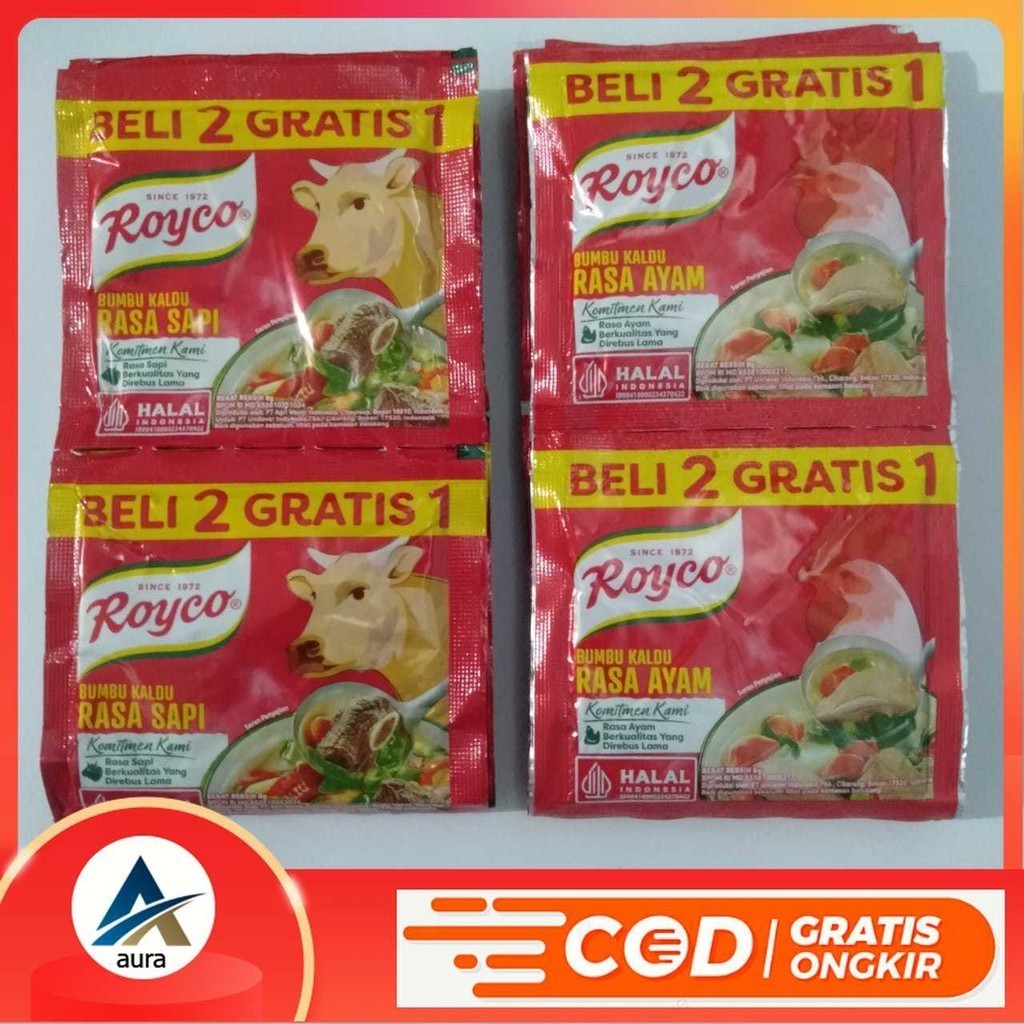 

Royco Bumbu kaldu Penyedap Rasa Ayam Dan Rasa Sapi Renceng 12 Sachet