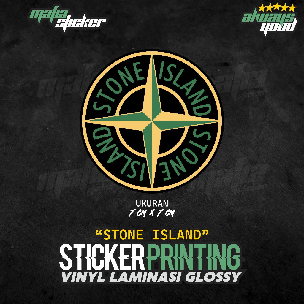 STICKER/STIKER PRINT CUT STONE ISLAND | STIKER HELM LAPTOP AESTHETIC CASE HP