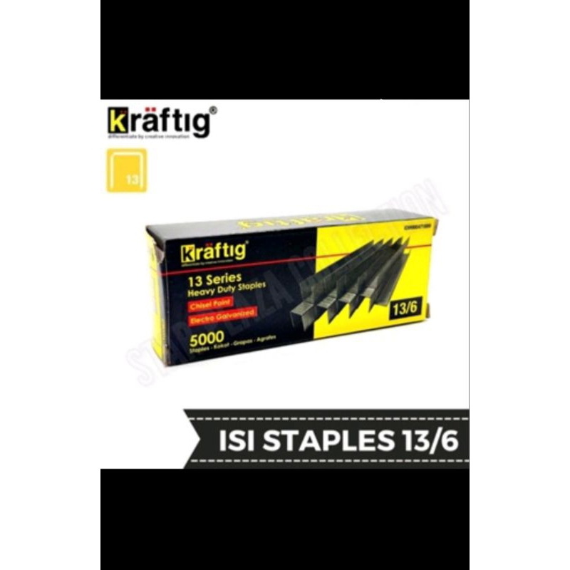 

ISI STAPLES JOK MOTOR 13/6 KRAFTING, kuat dan tajam, staples/stapler/steker tembak gun tacker R23 rapid rapide