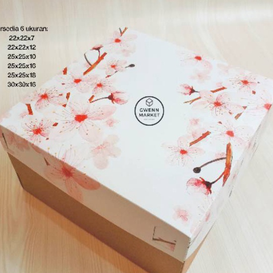 

Khusus Dus kue corrugated harga per 5pcs kotak kue kotak cake box box cake sakura 22 25 3