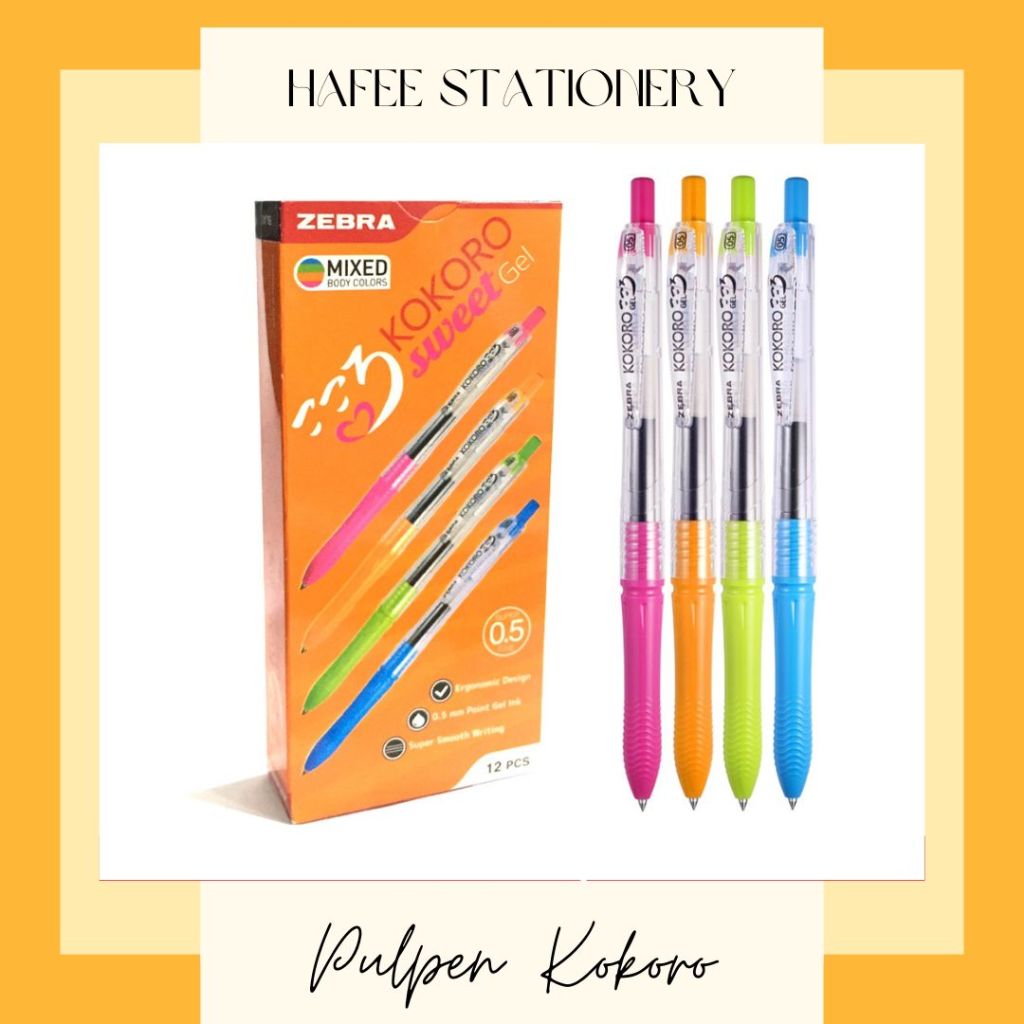 

Zebra Pen Pulpen Gell Kokoro Sweet Tinta Warna Hitam (dapat kirim instant bandung)