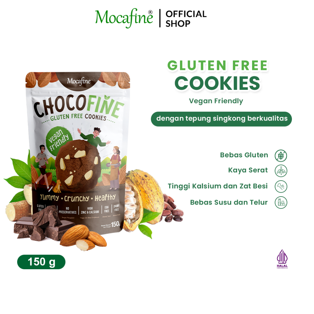 

CHOCOFINE Gluten Free Cookies Mocafine - Bebas Gluten - 150 gram