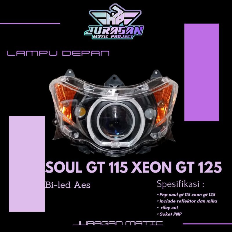 lampu depan custom biled D2 laser soul GT 115 Xeon GT 125