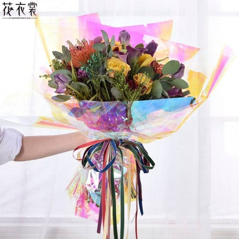 

[1PAK/20LEMBAR] HOLOGRAM TRANSPARENT PAPER CELLOPHANE KERTAS BUKET