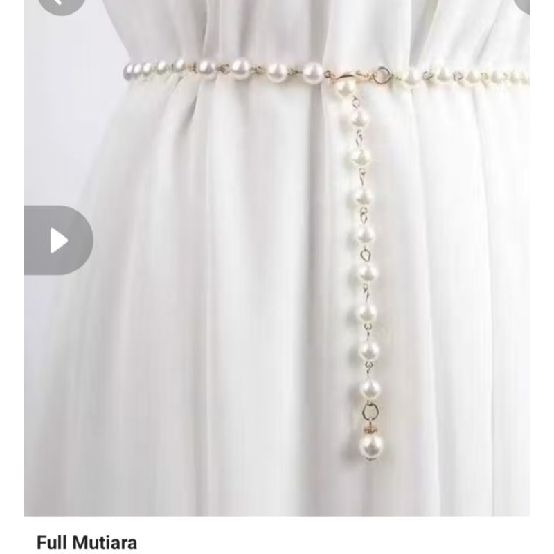 TALI PINGGANG WANITA MUTIARA KOREA/RANTAI MUTIARA WANITA ELASTIS IKAT PINGGANG MUTIARA