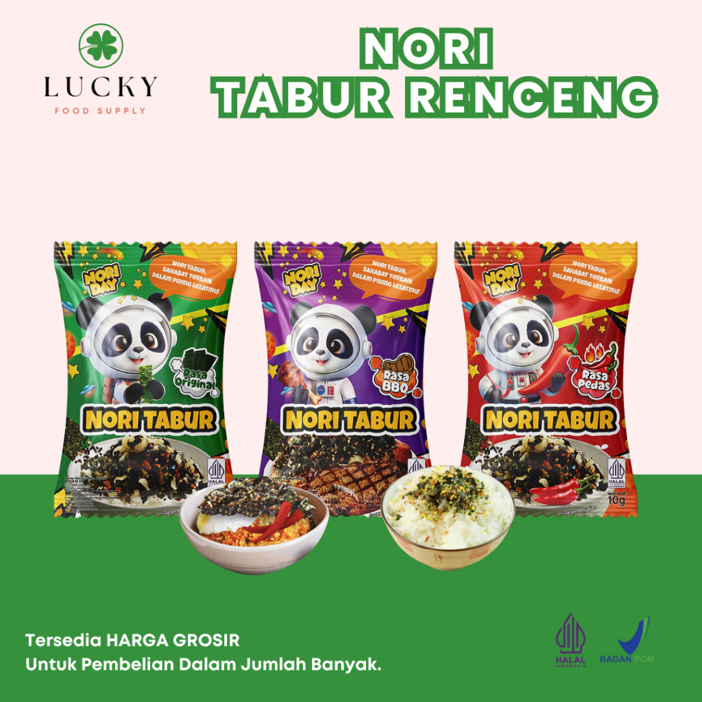 

NORIDAY - Nori Tabur Rumput Laut Panggang 5g (1 RENCENG ISI 12PCS)