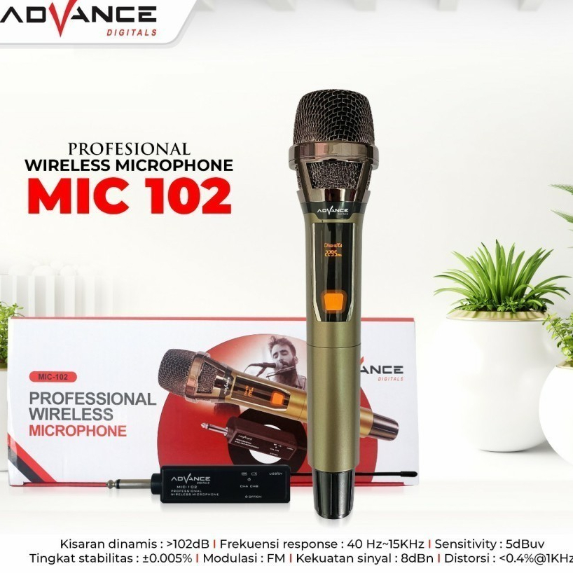 Advance  Professional MIC-102  Wireless Single Microphone Bluetooth Karaoke Mic
