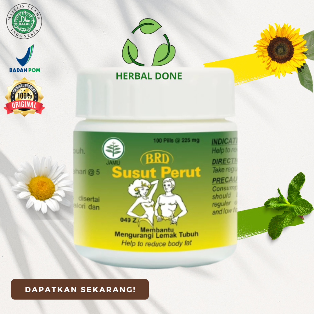 COD SUSUT PERUT 100 PIL - Borobudur Herbal - Untuk diyet, mengurangi lemak dan menurunkan berat bada