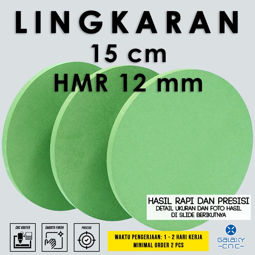 Lingkaran 15 cm - HMR 12 mm - MDF board / papan MDF kayu