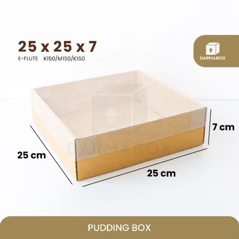 

Box Pudding 25x25x7 Kemasan Pudding/Cake/Kotak Nasi/Hampers/Kardus/Box