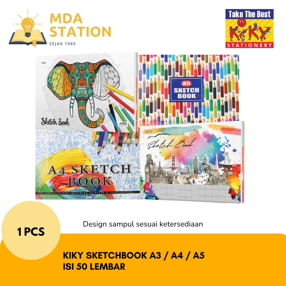 

KIKY Sketch Book A3 A4 A5 Isi 50 Lembar (SATUAN) | KIKY Buku Sketsa A3 A4 A5 Isi 50 Lembar Beli Eceran atau satuan | Buku Seketsa Sketcbook Buku Sketsa Sketch Book | MDA STATION