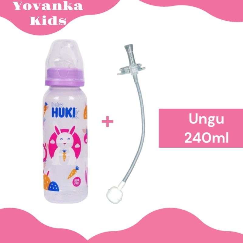 RK Paket Murah Botol Huki Dengan Sedotan BPA Free 240Ml/DOT Nipple Gepeng Dan Sedotan