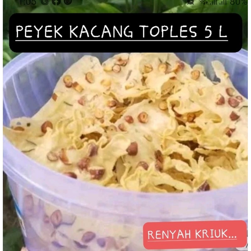 

PEYEK KACANG / REMPEYEK KACANG ENAK GURIH RENYAH FREE TOPLES 5L