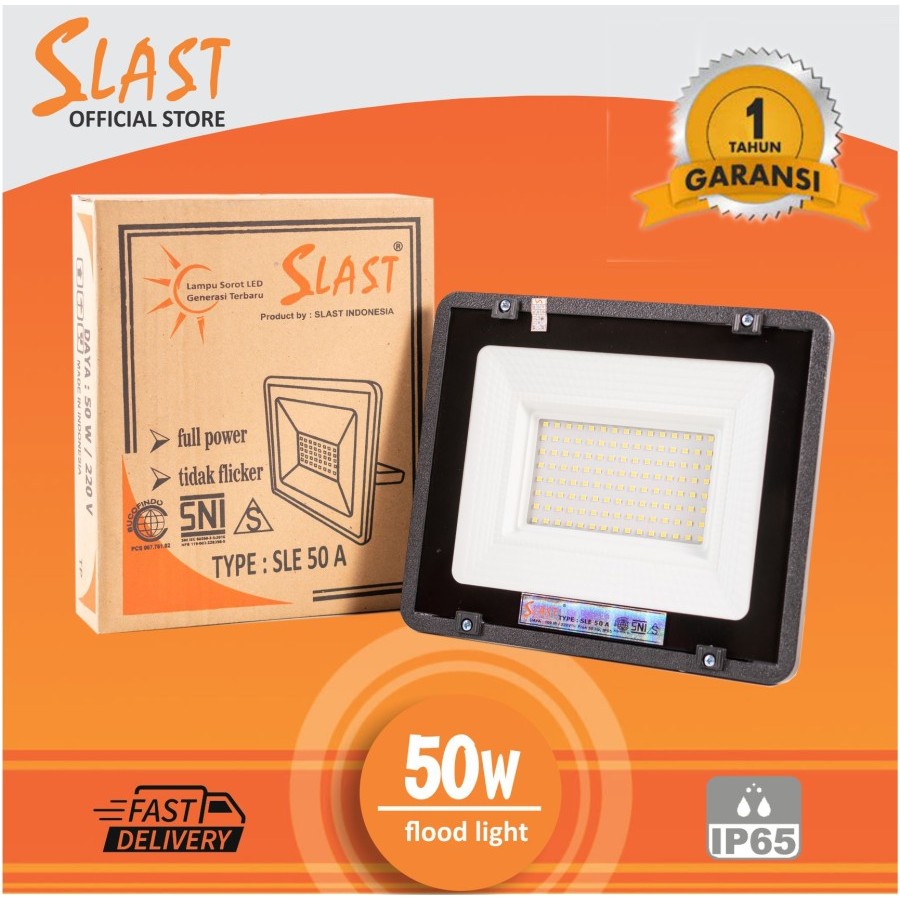 [BUY 5 FREE KALENDER] READY Lampu Sorot LED 50 Watt SLE 50 A SLAST - No Flicker Sinar Putih